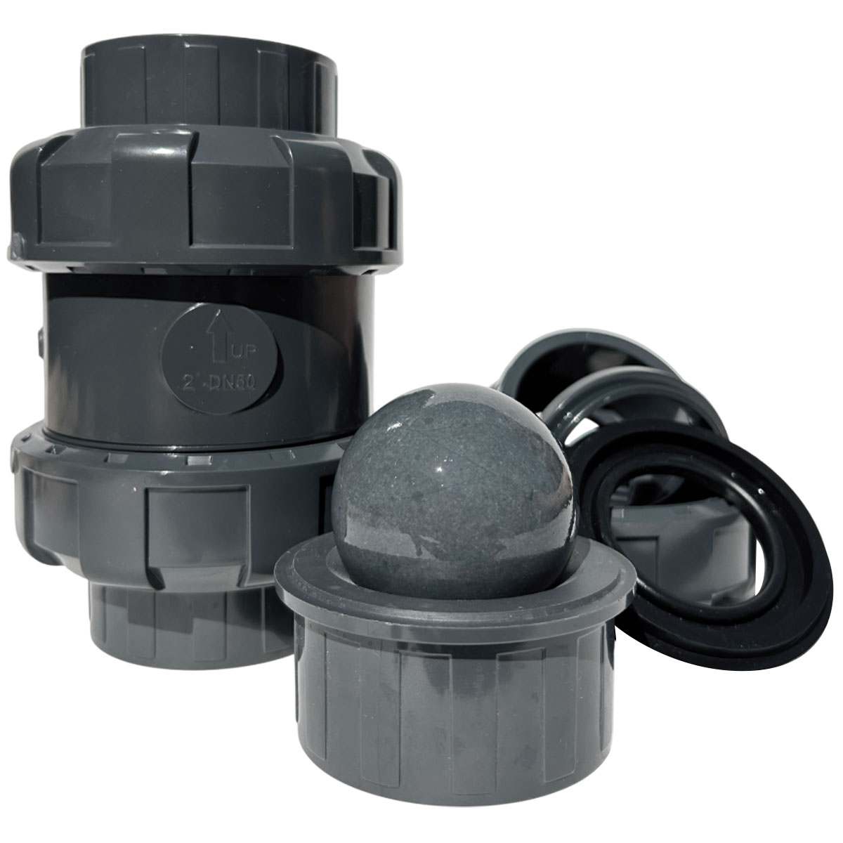 Обратный клапан шаровый d75 уплотнение EPDM AQUAVIVA, Россия