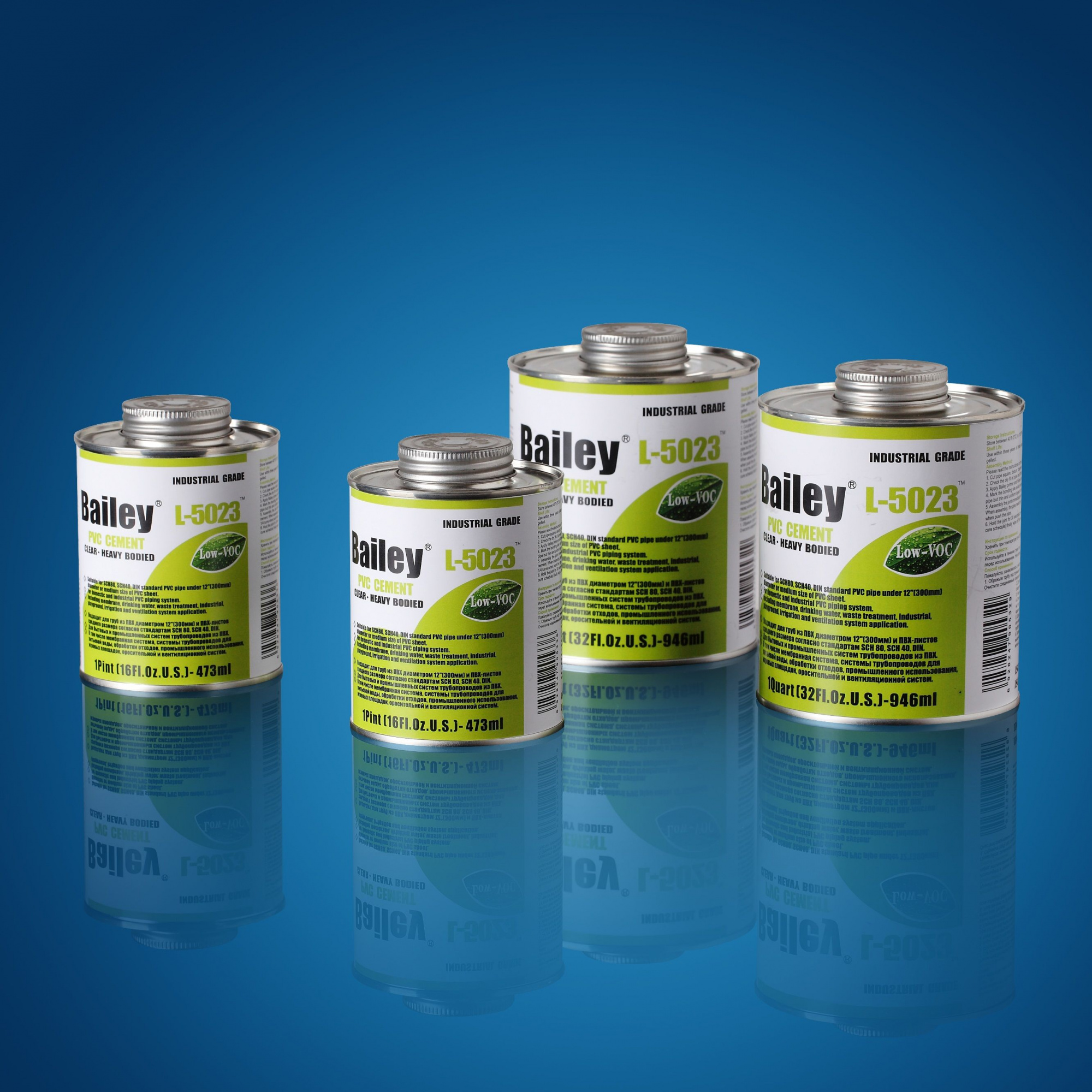 Клей L-5023HV (946ml) Bailey для ПВХ труб большого диаметра, увеличенная вязкость (аналог Tangit)